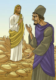 Il tentatore si avvicinò a Gesù e gli disse: «Se tu sei Figlio di Dio, di’ che queste pietre diventino pane».