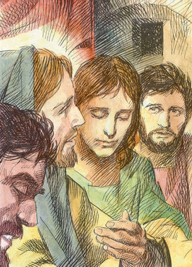 Gesù con alcuni discepoli