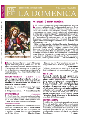 GIOVEDÌ SANTO «CENA DEL SIGNORE»