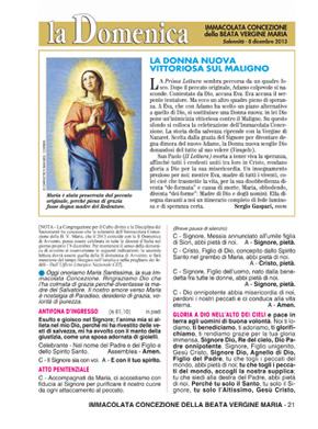 IMMACOLATA CONCEZIONE della BEATA VERGINE MARIA | 8 dicembre 2013