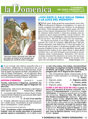 V DOMENICA DEL TEMPO ORDINARIO / A