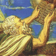 Mosè riceve le tavole della Legge (le “Dieci parole”).