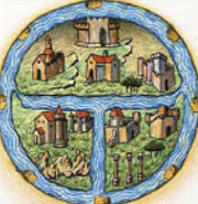 “Tre” numero perfetto: tre le parti in cui si divide la terra. L’oriente occupa il posto superiore, con Gerusalemme al centro, poiché è di là che viene la luce. “Tre” numero perfetto: tre le parti in cui si divide la terra. L’oriente occupa il posto superiore, con Gerusalemme al centro, poiché è di là che viene la luce.
