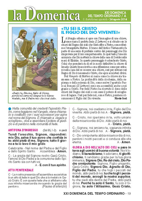 XXI DOMENICA DEL TEMPO ORDINARIO / A