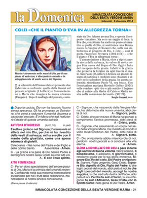 IMMACOLATA CONCEZIONE DELLA BEATA VERGINE MARIA - 2014
