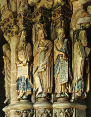 Portico della Gloria. Mosè con i profeti Isaia, Daniele e Geremia. (Spagna, 1183, Santiago de Compostela).