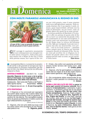 XI DOMENICA DEL TEMPO ORDINARIO / B