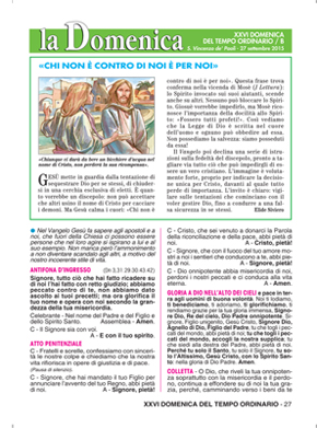 XXVI DOMENICA DEL TEMPO ORDINARIO / B
