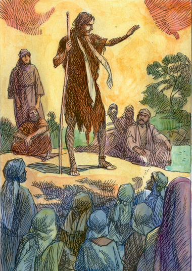 «Ogni burrone sarà riempito, ogni monte e ogni colle sarà abbassato: le vie tortuose diverranno diritte». «Ogni burrone sarà riempito, ogni monte e ogni colle sarà abbassato: le vie tortuose diverranno diritte».