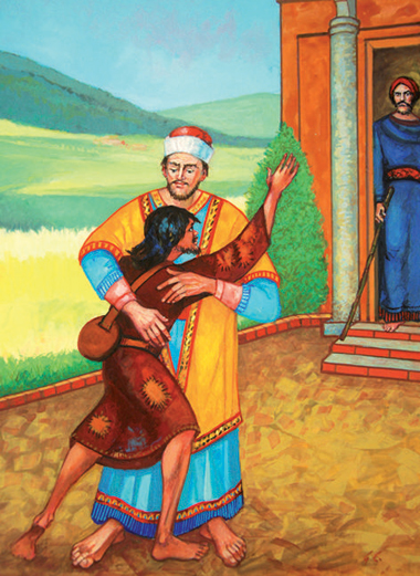 “Il Padre incontra il figlio prodigo”, illustrazione di Gian Calloni, 2015.