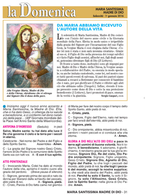 MARIA SANTISSIMA MADRE DI DIO
