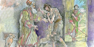 “Il Padre incontra il figlio prodigo”, illustrazione di Alfredo Brasioli, 2015.