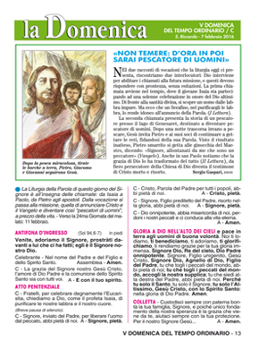 V DOMENICA DEL TEMPO ORDINARIO 2016