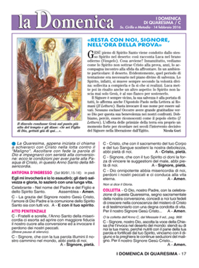 I DOMENICA DI QUARESIMA - 2016