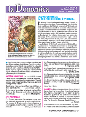 III DOMENICA DI QUARESIMA 2016