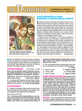 VI DOMENICA DI PASQUA 2016