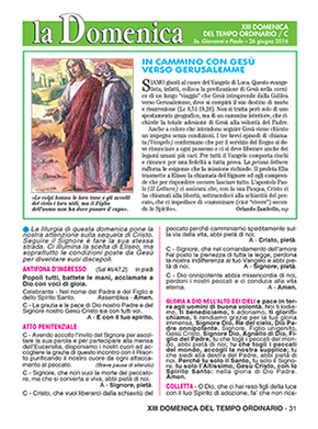 XIII DOMENICA DEL TEMPO ORDINARIO 2016
