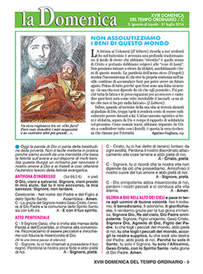 XVIII DOMENICA DEL TEMPO ORDINARIO - 2016