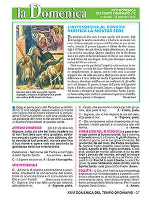 XXVI DOMENICA DEL TEMPO ORDINARIO 2016