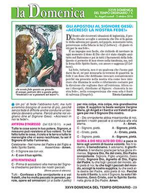 XXVII DOMENICA DEL TEMPO ORDINARIO 2016