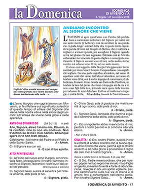 I DOMENICA DI AVVENTO - 2016