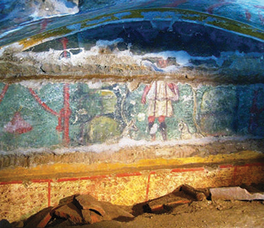 Catacombe a Villa Elvira, Napoli. Arcosolio del Buon Pastore.