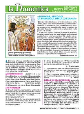 XVI DOMENICA DEL TEMPO ORDINARIO - 2017