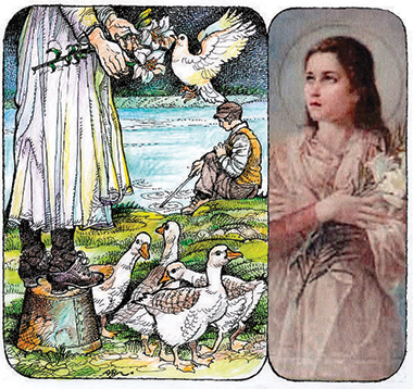 Illustrazione di A. Brasioli 2016 S. Maria Goretti, quadro, Casa del martirio. Ferriere di Conca.