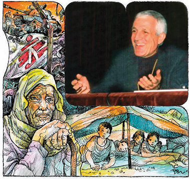 Illustrazione di A. Brasioli 2016.  Mons. Tonino Bello, www.terlizziviva.it.