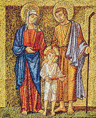 Sacra Famiglia, mosaico. Luigi Filocamo, Arco (TN)