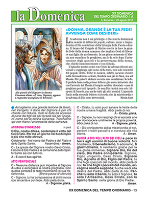 XX DOMENICA DEL TEMPO ORDINARIO - 2017
