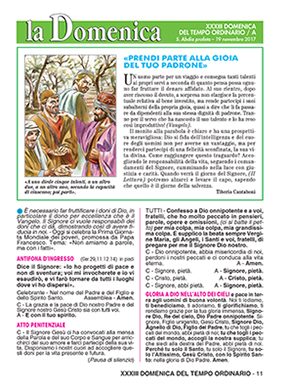 XXXIII DOMENICA DEL TEMPO ORDINARIO - 2017