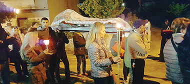 Processione del Cristo morto, Venerdì santo 14 aprile 2017, Parrocchia Nostra Signora delle Vittorie, San’Onofrio (Teramo).