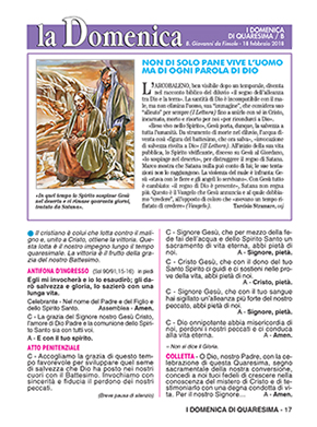 I DOMENICA DI QUARESIMA - 2018