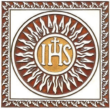 Il Monogramma di Cristo. La sigla IHS può indicare sia Iesus Hominum Salvator («Gesù, Salvatore degli uomini»), sia l’abbreviazione del nome “Gesù” in greco stilizzato (IHSOUS).