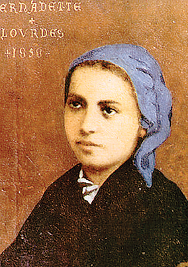 Bernardette Soubirous (1844 Lourdes - 1897 Nevers). Da un dipinto di du Roure, Museo di Lourdes.