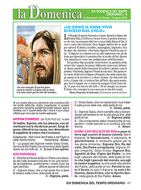 XIX DOMENICA DEL TEMPO ORDINARIO - 2018