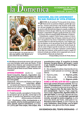 XXI DOMENICA DEL TEMPO ORDINARIO - 2018
