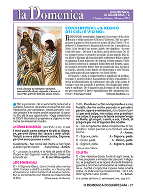 III DOMENICA DI QUARESIMA - 2019