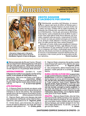 SANTISSIMO CORPO E SANGUE DI CRISTO - 2019