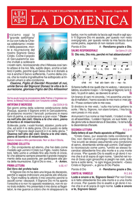 DOMENICA DELLE PALME 2020