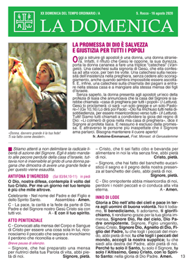 XX DOMENICA DEL TEMPO ORDINARIO 2020
