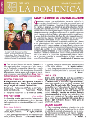 SOLENNITÀ DI TUTTI I SANTI 2021