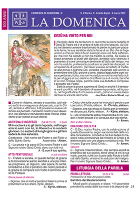 I DOMENICA DI QUARESIMA 2022
