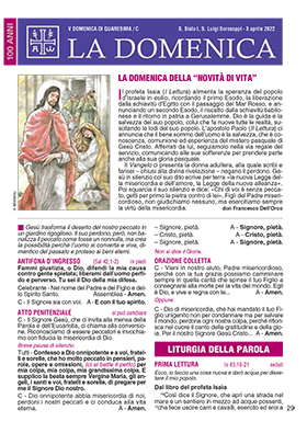 V DOMENICA DI QUARESIMA 2022