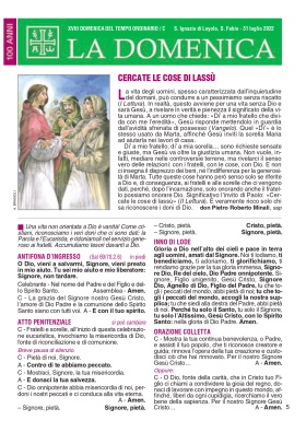 XVIII DOMENICA DEL TEMPO ORDINARIO / C
