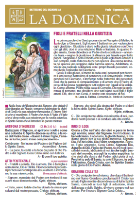 BATTESIMO DEL SIGNORE/A