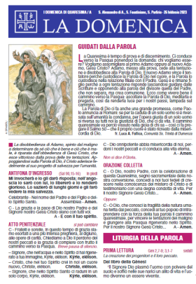 I DOMENICA DI QUARESIMA/A
