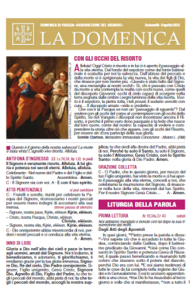 DOMENICA DI PASQUA «RISURREZIONE DEL SIGNORE»