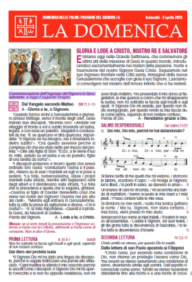 DOMENICA DELLE PALME: PASSIONE DEL SIGNORE /A